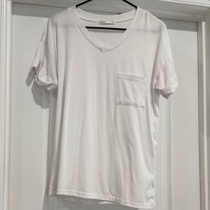 Men's White V-Neck Pocket Tee by MIKOL